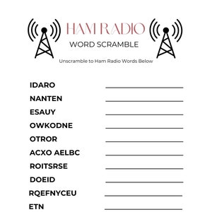 Ham Radio, Ham Radio Puzzle, Ham Radio Scramble, Ham Radio Fun, Ham Radio Gift, Ham Radio Stocking Stuffer, Gift for Him, Gift for Her