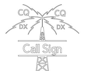 Personalized Ham Radio Call Sign LED Light, Engraved Acrylic