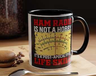 Ham Radio Coffee Mug, Post-Apocalyptic Life Skill, Ceramic Mug
