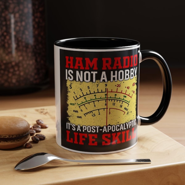 Taza de cerámica para radioaficionados, habilidad para la vida postapocalíptica