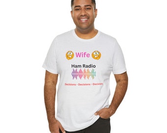 Wife Ham Radio Tee, Novelty Graphic Crewneck Shirt