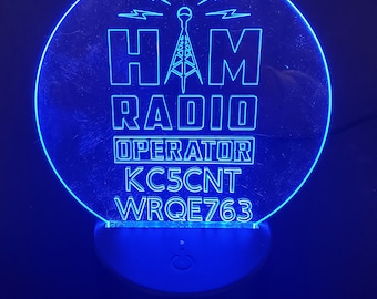 Personalized Ham Radio Callsign LED Light