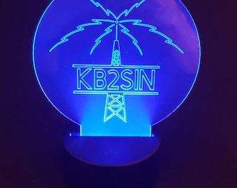 Personalized Ham Radio Call Sign LED Light, Ham Shack Decor