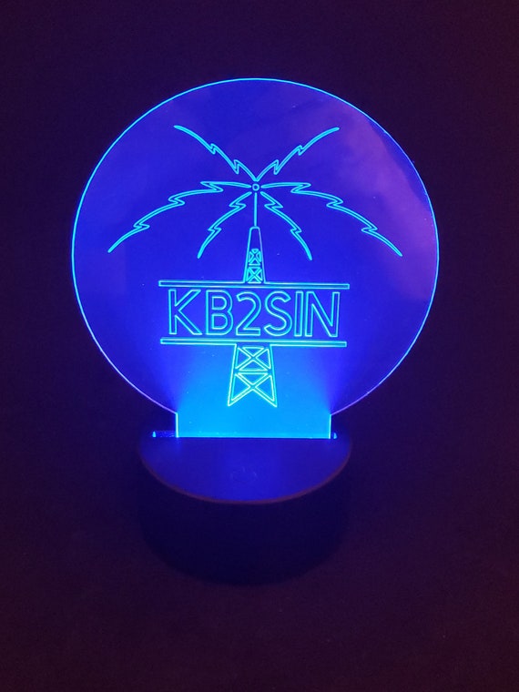 Personalized Ham Radio Call Sign LED Light, Ham Shack Decor