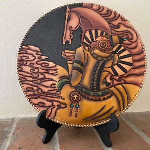 Handcrafted Leather Carving Decoration Plate