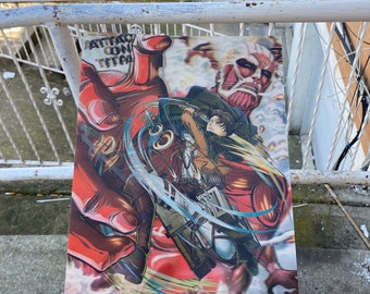 Artwork Eren Jaeger Attack On Titan Shingeki No Kyojin Poster Handmade Graffiti Street Art