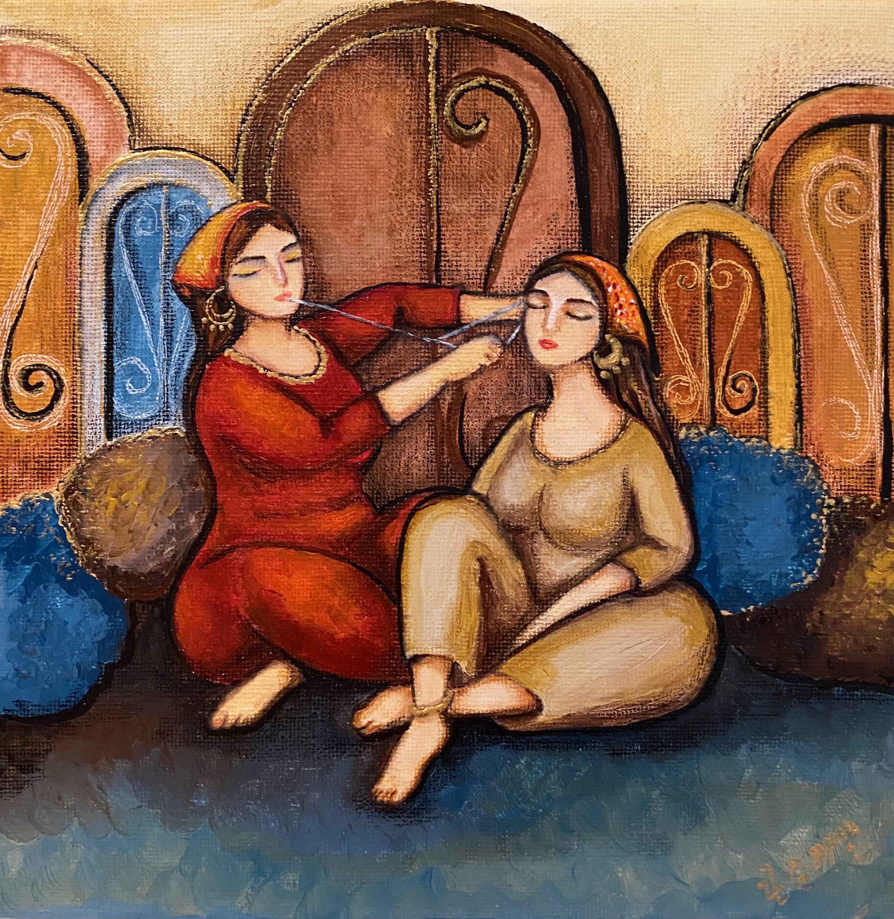 الحفافه/the threading lady/ traditional Iraqi and Middle Eastern