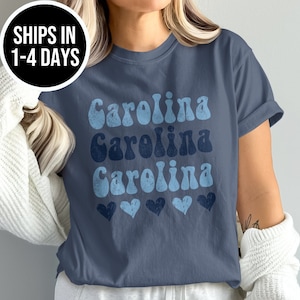 Comfort Colors Carolina Shirt, Distressed Carolina Shirt, Carolina Fan Crewneck Shirt, Carolina Gift, College Student gift