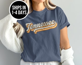 Camisa Comfort Colors de Tennessee, camisa desgastada de Tennessee, camisa de cuello redondo para fanáticos de Tennessee, regalo de Tennessee, regalo para estudiantes universitarios