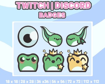Cute Frog Twitch Sub Badges | Twitch Bit Badges | Discord Emote | Twitch Emotes
