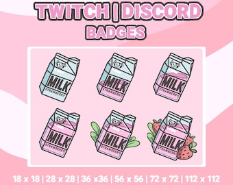 Strawberry Twitch Sub Badges | Twitch Bit Badges | Discord Emote | Twitch Emotes