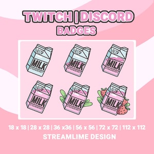 Strawberry Twitch Sub Badges | Twitch Bit Badges | Discord Emote | Twitch Emotes