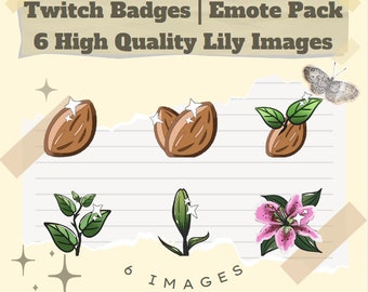 Lily Flower Twitch Sub Badges | Twitch Bit Badges | Discord Emote | Twitch Emotes
