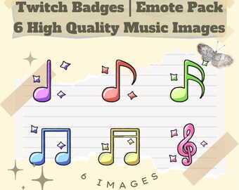 Music Notes Twitch Sub Badges | Twitch Bit Badges | Discord Emote | Twitch Emotes
