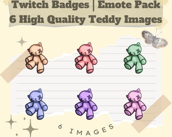 Teddy Bear Twitch Sub Badges | Twitch Bit Badges | Discord Emote | Twitch Emotes