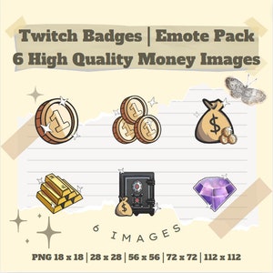 Money Themed Twitch Sub Badges | Twitch Bit Badges | Discord Emote | Twitch Emotes