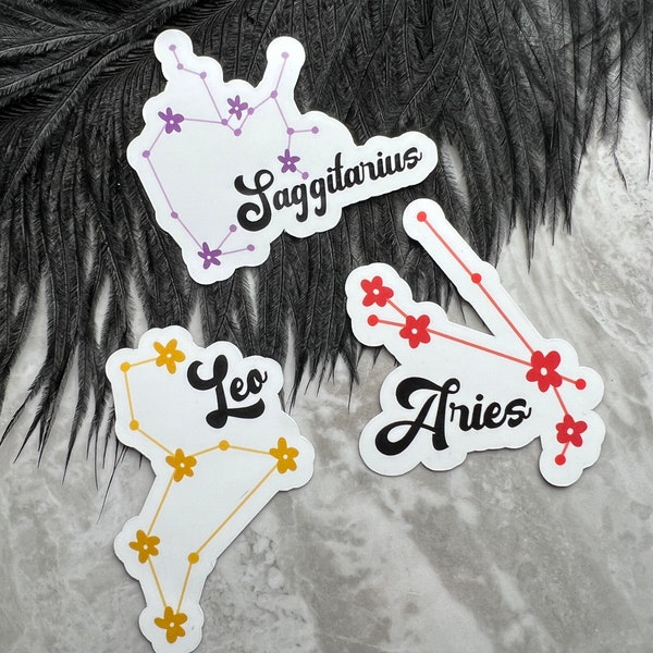 Zodiac Stickers, Waterproof Sticker, Custom Sticker, Cute Sticker