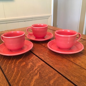 Homer Laughlin China co Fiesta cups and saucers.