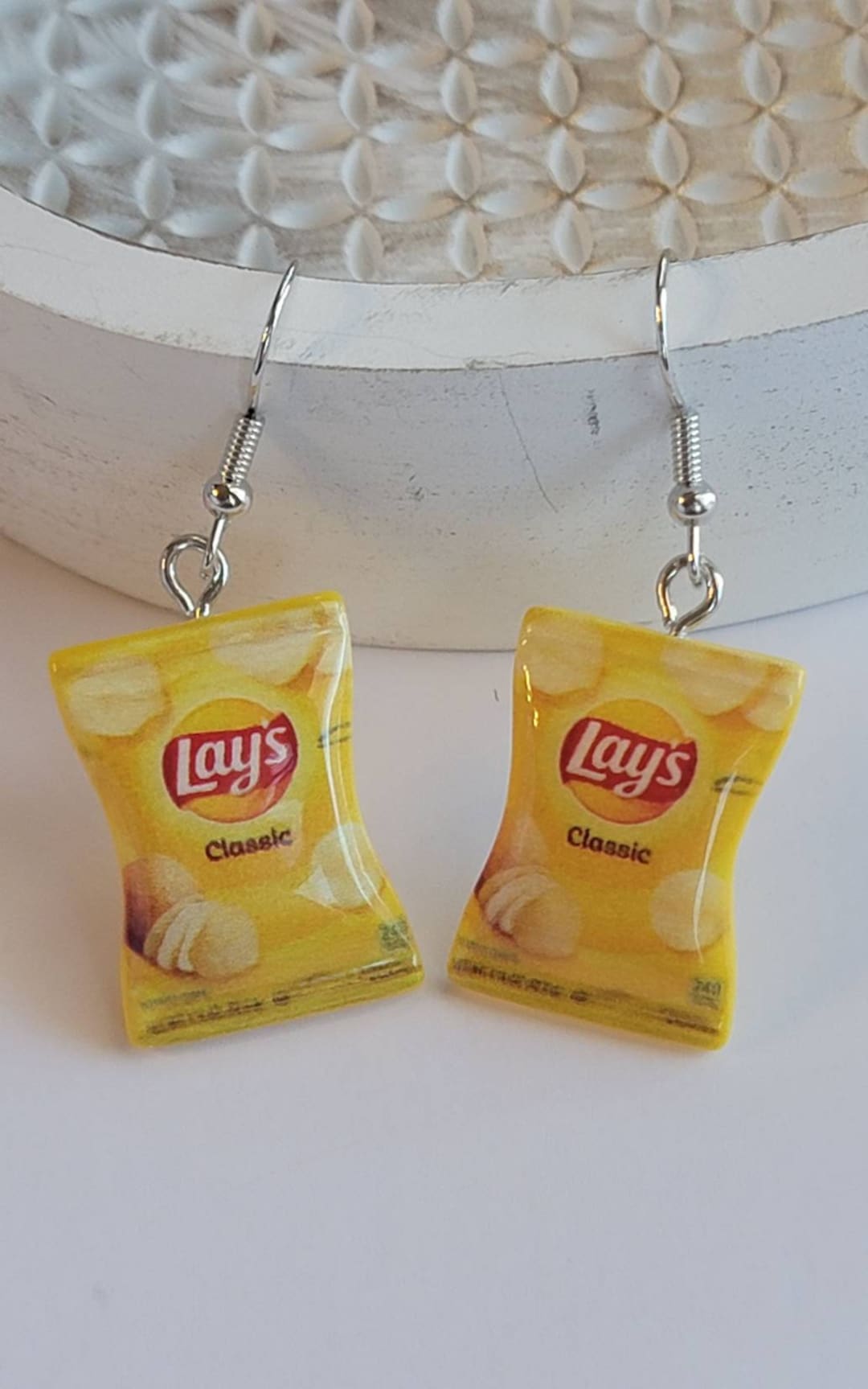 Potato Chip Earrings, Cute Snack Earrings, Fun Jewelry, Gifts for Her