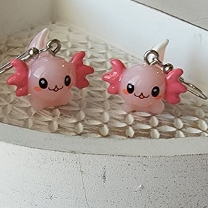 Cute Axolotl Earrings, Fun Axolotl Dangles, Animal Earrings, Cute Resin Earrings, Gifts for Her, Silly Earrings, Trendy Earrings