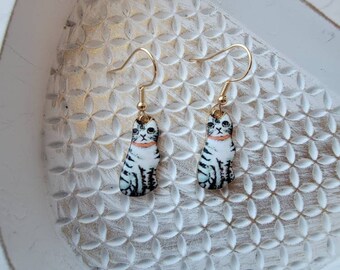 Cute Cat Dangles, Fun Cat Earrings, Whimsical Kitties, Gifts for Her, Kitty Lover Gifts