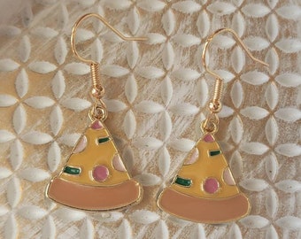 Cute Pizza Earrings, Fun Pizza Dangles, Food Earrings, Cute Food Dangles, Whimsical Jewelry, Gifts for Her