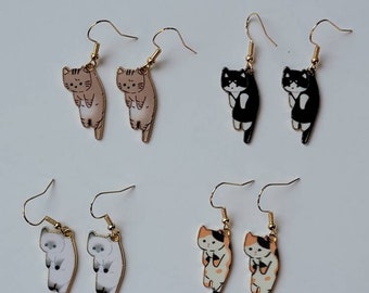 Cute Cat Dangles, Fun Kitten Earrings, Sweet Kitty Dangles, Crazy Cat Lady Gifts, Gifts for Her