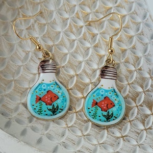 Cute Fish Dangle Earrings, Fun Fish Earrings, Animal Jewelry, Gifts for Her