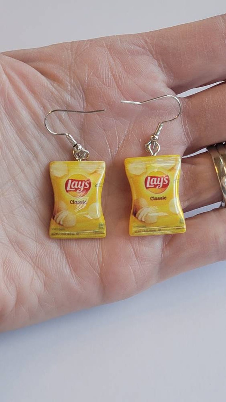 Potato Chip Earrings Cute Snack Earrings Fun Jewelry Gifts Etsy
