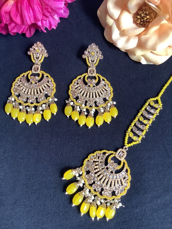 Patiala Traditional Jewellery - Punjabi maang tikka with Jhumki Earrings  set.. Please Contact: +91 9877088082 for price enquiries or placing order |  Facebook