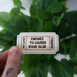 Enemies To Lovers Book Club Booktok Sticker, Kindle Stickers