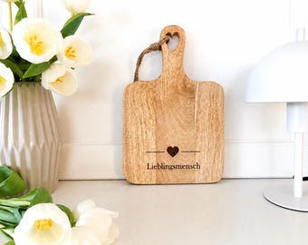Birthday gift, wedding gift, personalized cutting board, wedding gift, wooden board, mango wood, handmade, love, heart cutout