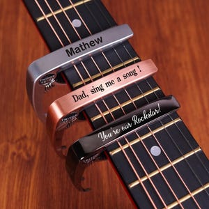 Personalized Metal Guitar Capo, Custom Guitar Capo, Guitar Gifts for Him, Father&#39;s Day Gifts, Birthday Gift, Christmas Gift for Guitarists