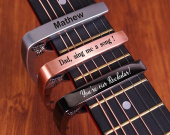 Personalized Metal Guitar Capo, Custom Guitar Capo, Guitar Gifts for Him, Father's Day Gifts, Birthday Gift, Christmas Gift for Guitarists