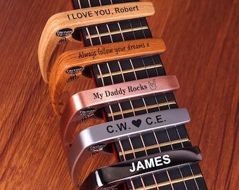 Custom Guitar Capo, Personalized Guitar Capo, Guitar Gifts for Him, Father's Day Gifts, Birthday Gift, Christmas Gift for Guitarists