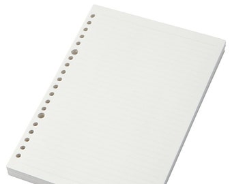 Muji Loose Leaf Paper, Ring Binder Refills, A5 B5 A4 Size, Grid Squared Lined Ruled, 20 26 30 Holes, Smooth Inserts Paper