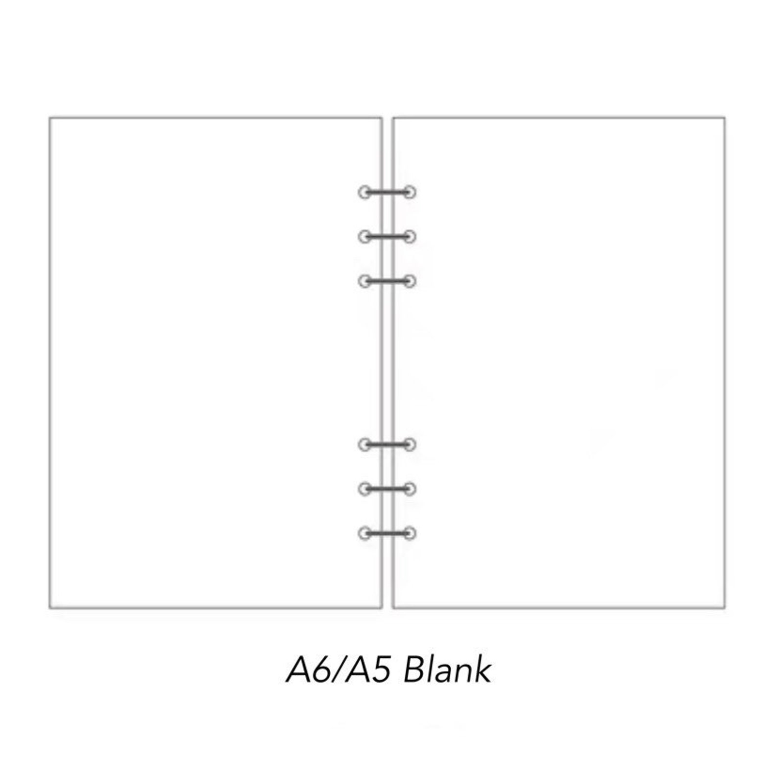 Mini Loose Leaf Paper Ring Binder Refills A5 A6 Size 6 Etsy