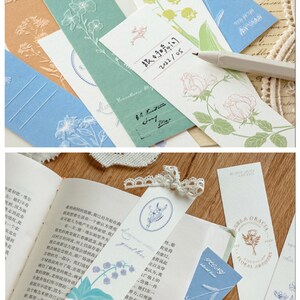 Floral Bookmark Set of 20, Watercolor Pressed Flower Paper Bookmark Pack, Embossed Bookmarks, Reading Accessories, BookLovers, GiftIdeas image 8
