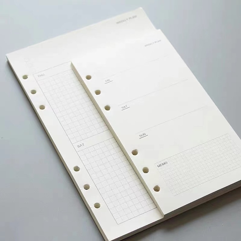 Mini Loose Leaf Paper Ring Binder Refills A5 A6 Size 6 Etsy