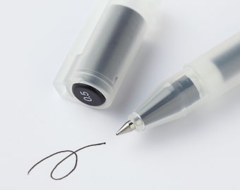 Muji Gel Ink Ballpoint Pen 0.5mm Nib, Refillable Cap Type Pens, Red Blue Black