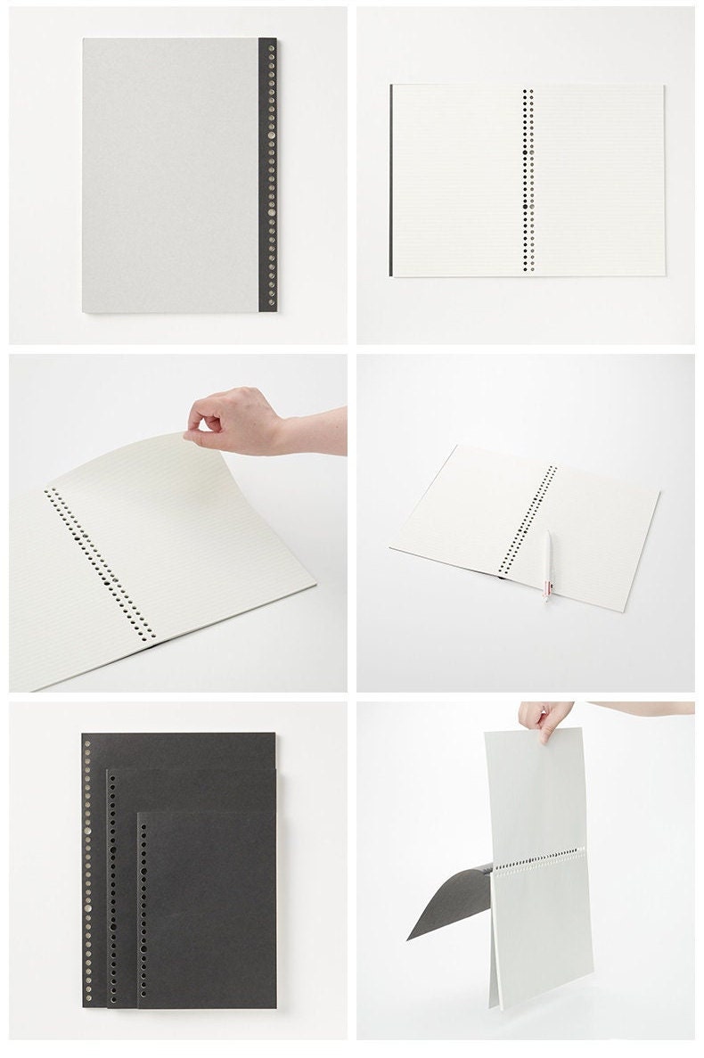 Muji Loose Leaf Notebook, Ring Binder Refills Paper, A5 B5 A4 Size