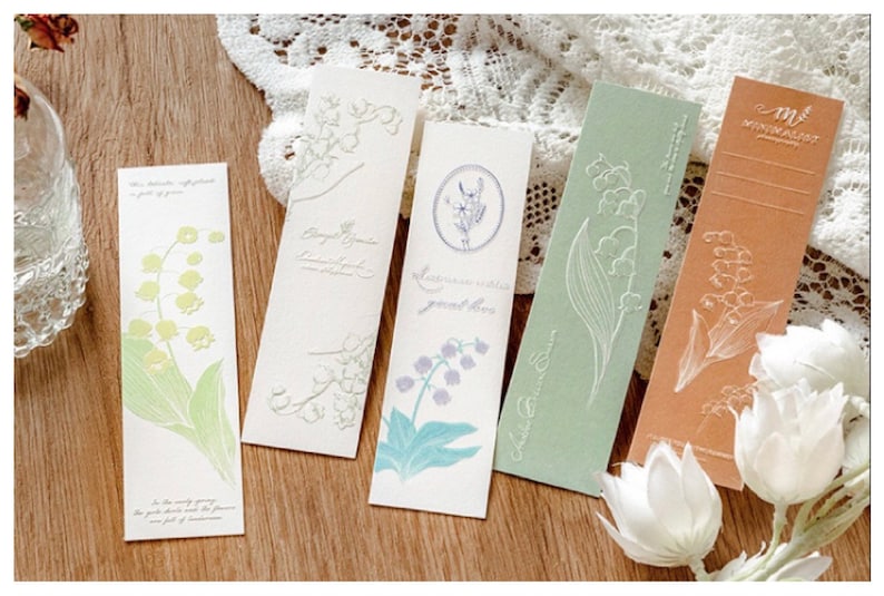 Floral Bookmark Set of 20, Watercolor Pressed Flower Paper Bookmark Pack, Embossed Bookmarks, Reading Accessories, BookLovers, GiftIdeas image 9