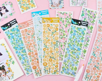 Shining Floral Sticker Sheet, Decorations for KPOP Toploader Polco Deco Stickers, Photocards, Polaroids, Photo Display DIY