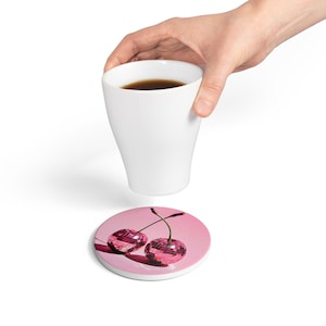 Retro Disco Cherry Coasters - Vibrant Drink Accessories for Vintage Vibes and Funky Home Decor