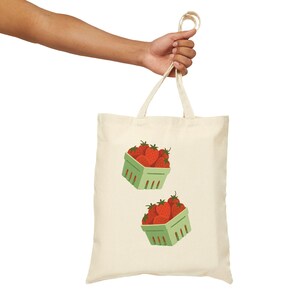 Strawberry Cotton Canvas Tote Bag | Eco-Friendly Shopping, Farmers Market Tote, Gift for Foodies, Summer Accessory, Reusable [...]