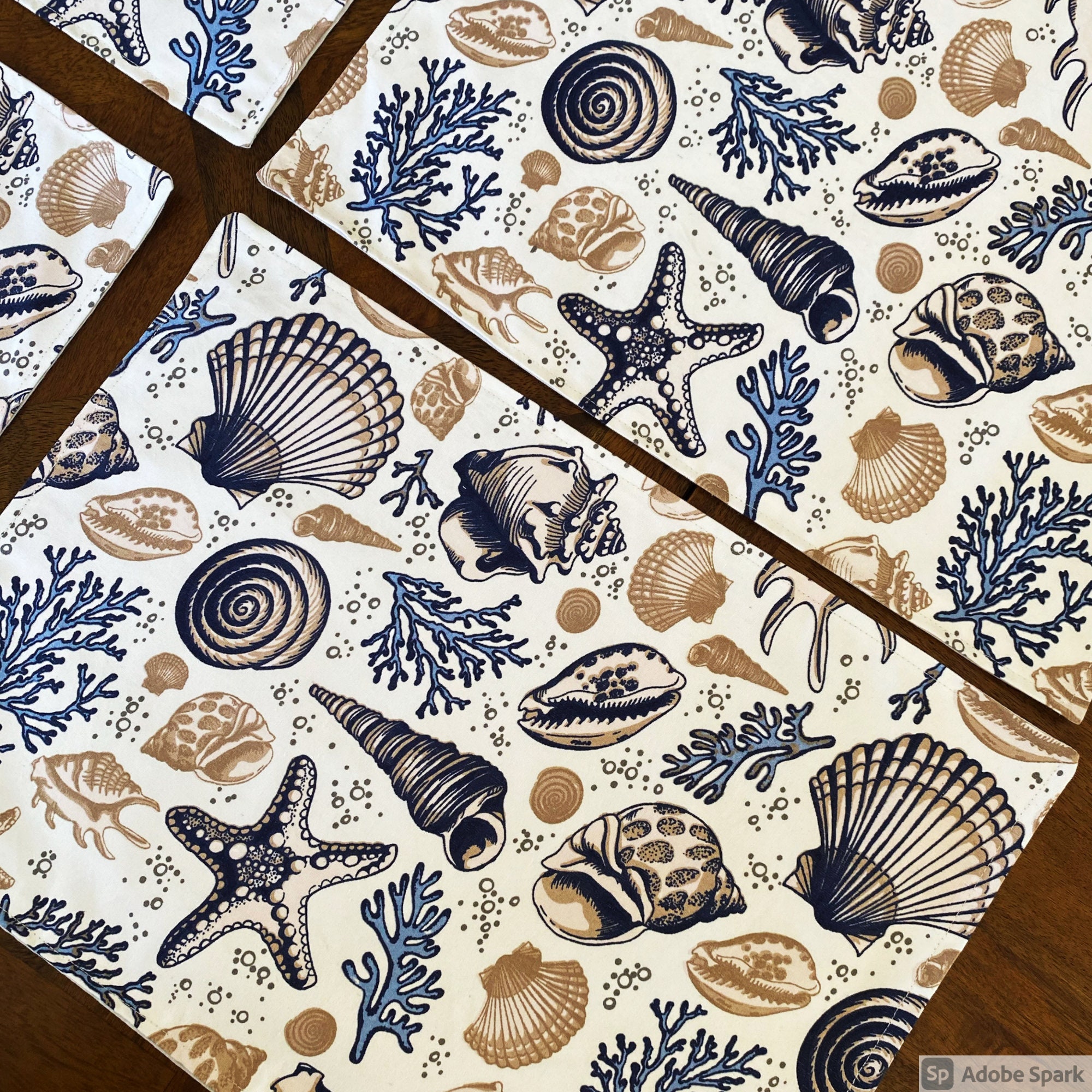 Placemat Set I Seashells Cotton Australian Made Etsy