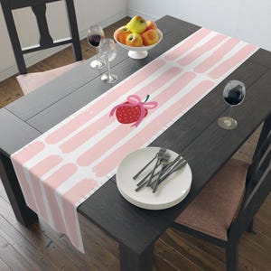 Sweet Strawberry Table Runner for a Charming Summer Soirée