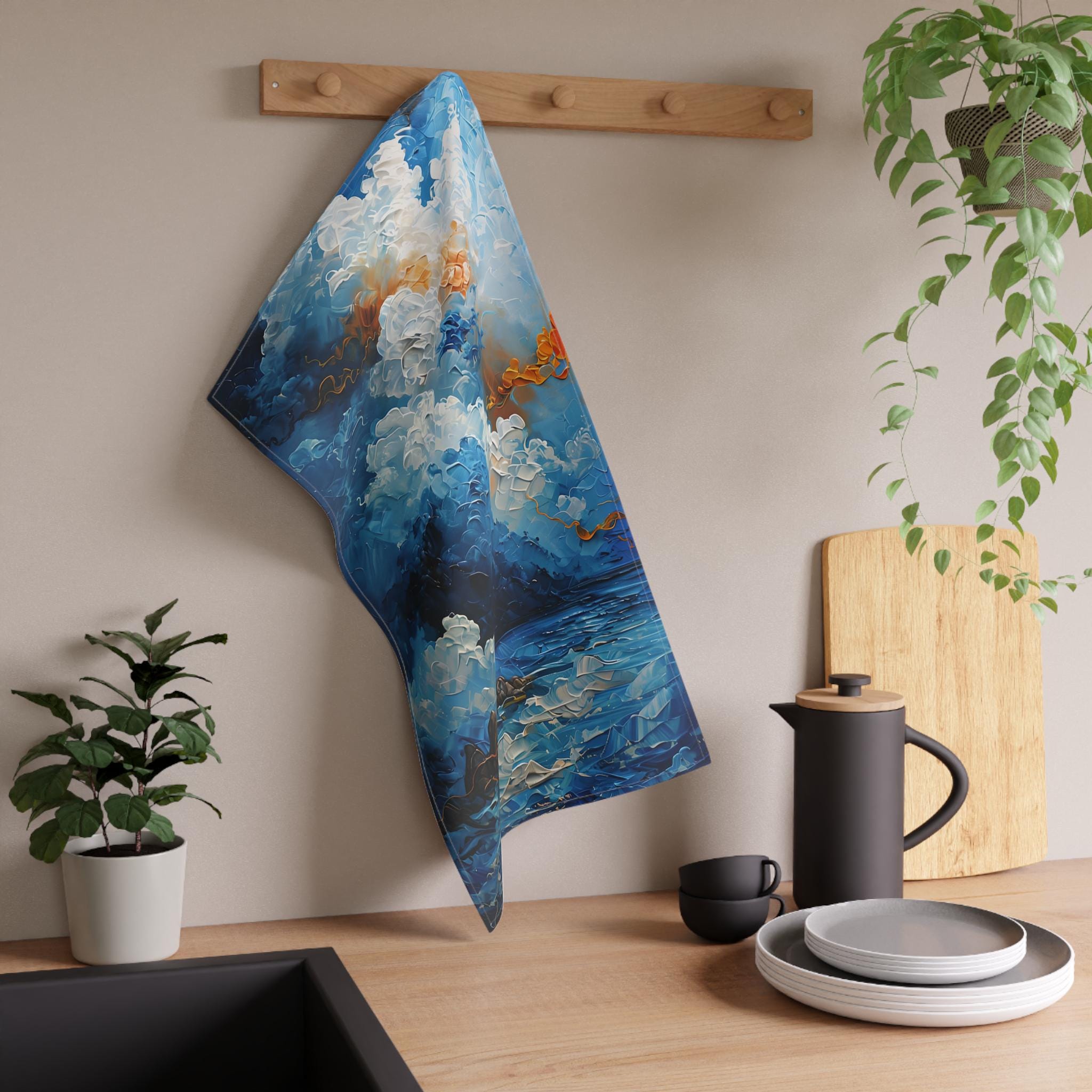 Ocean Waves Tea Towels - Artistic Kitchen Decor, Coastal Gift, Beach House Accessories, Sublime Art, Home Chef Essentials