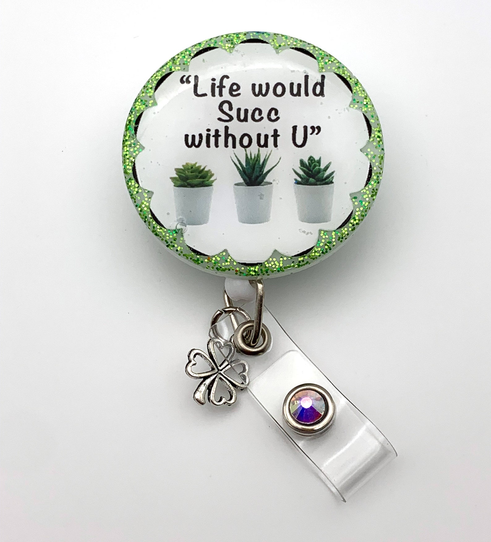 Resin retractable reel badge Quote badges Etsy