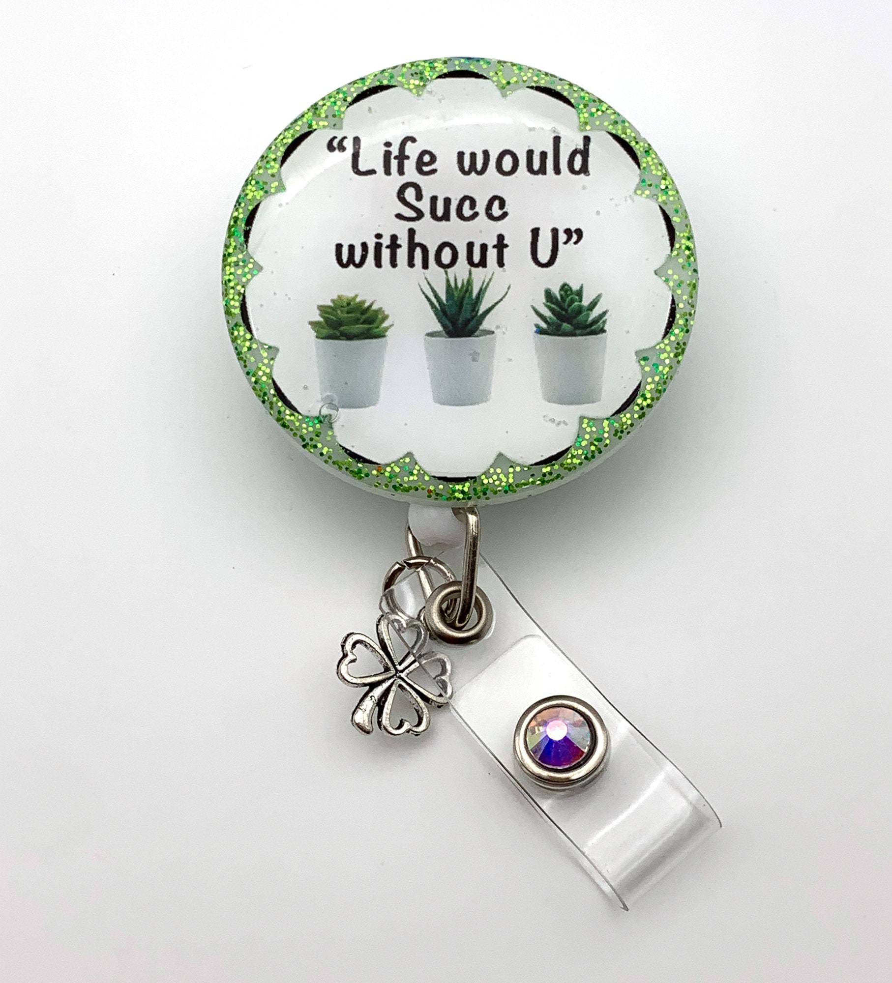 Resin retractable reel badge Quote badges Etsy